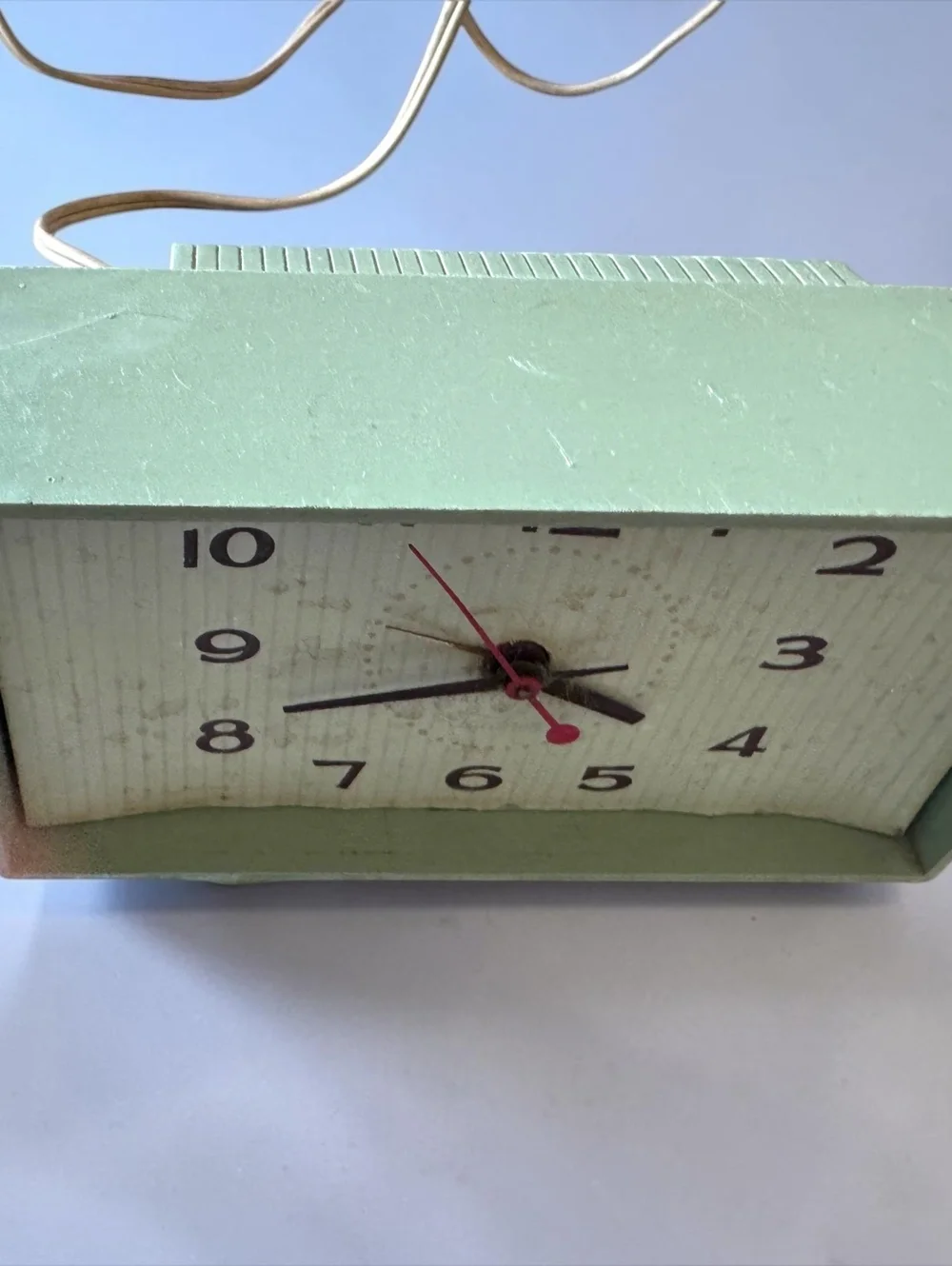 Vintage GE Telechron Electric Alarm Clock Model 7H621B Green Mid Century Decor